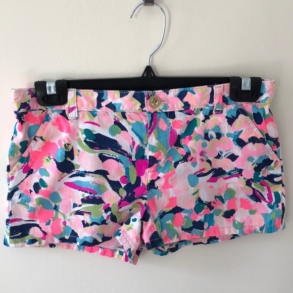 Multi-color painted flower Lilly Pulitzer shorts - Picture 1 of 1